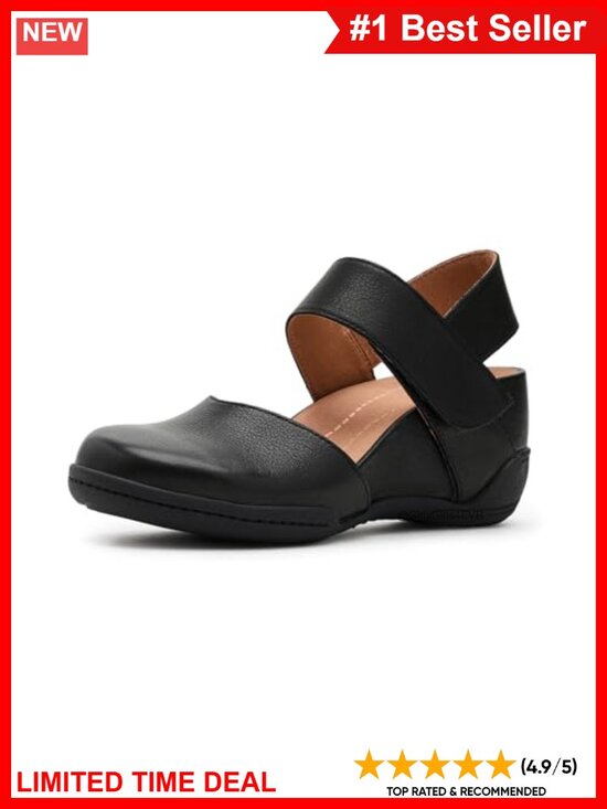 Shoes - Jambu Nia Leather Wedge Sandals Hook-and-Loop Casual Comfort